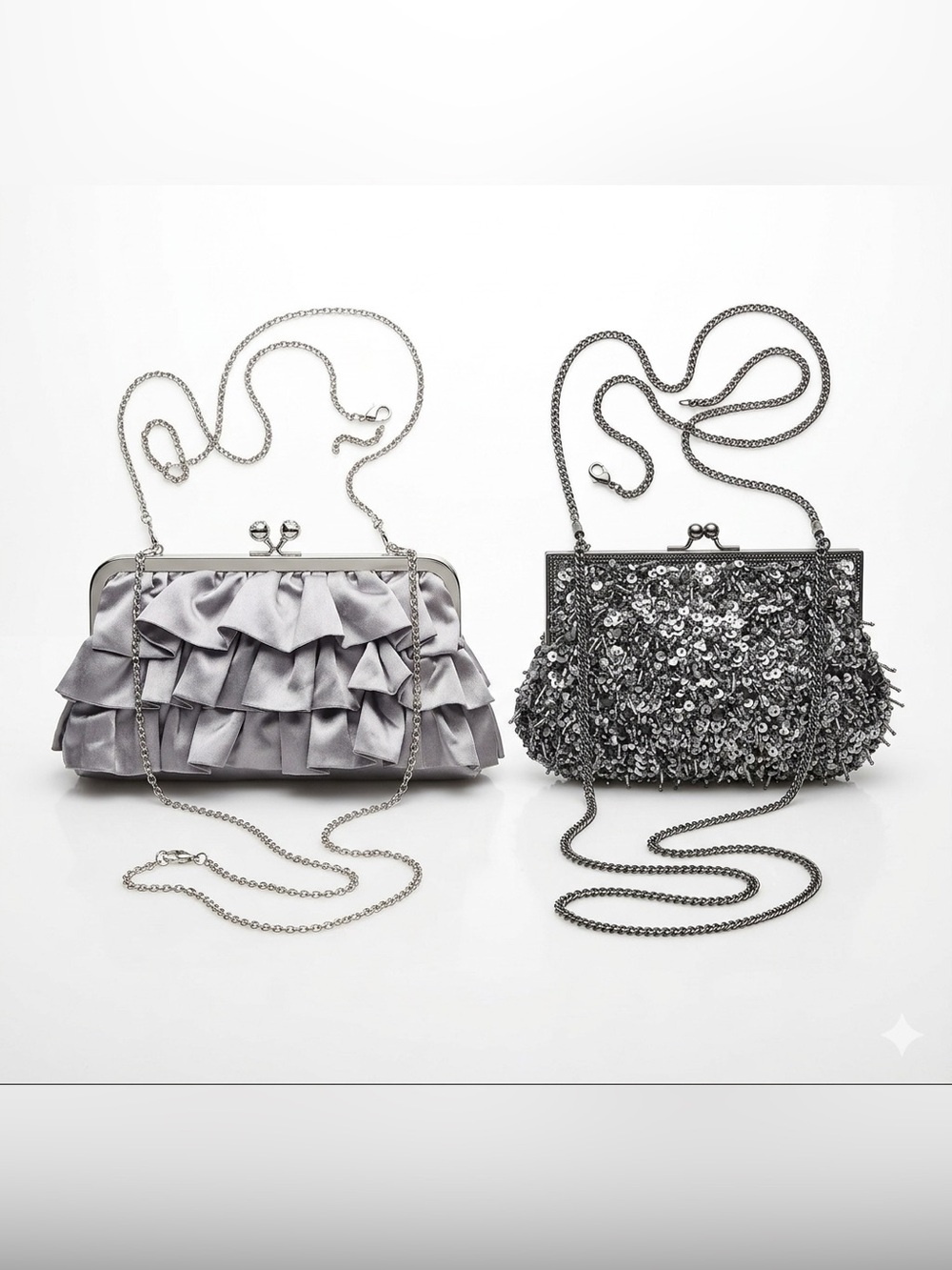 Elegant Gray Evening Clutch Set